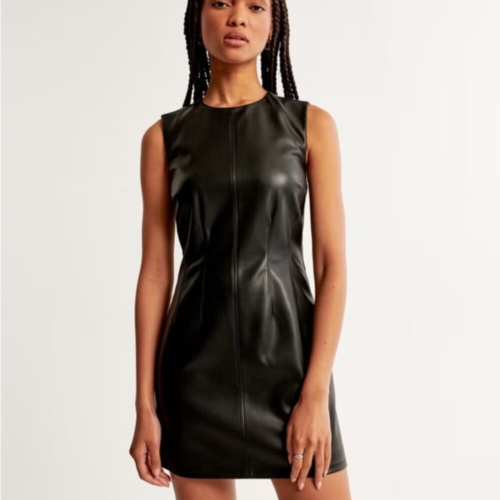 Abercrombie leather mini sleeveless dress